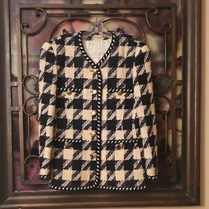 Escada Vintage Black and Cream Knit Jacket